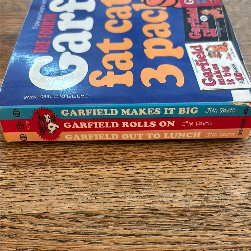 Vintage Set of 3 Garfield the Cat Comic Strip Funny Book Collection by Jim Davis